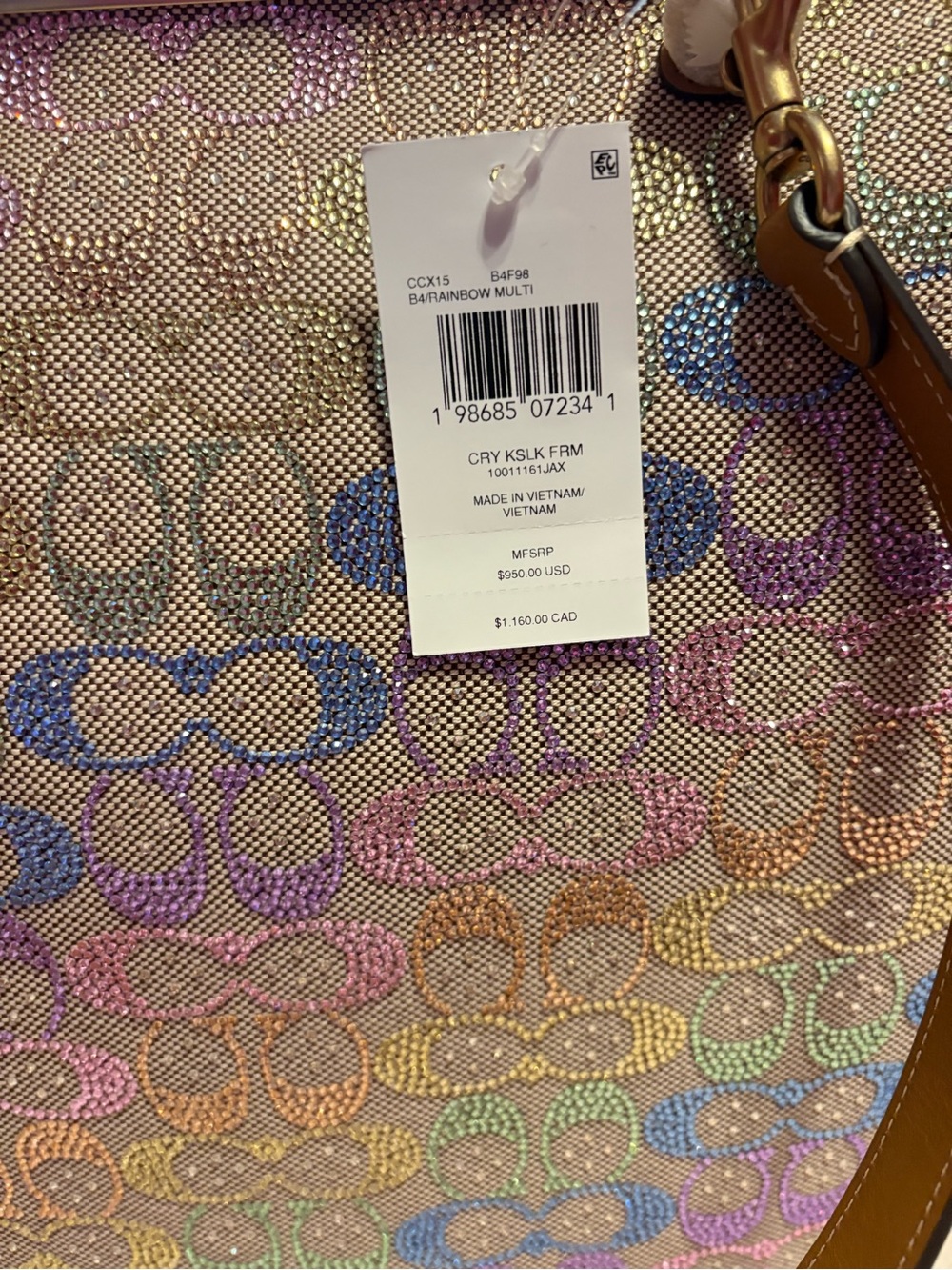 Coach Multicolor Signature Frame Satchel with Gold Hardware - Picture 2 of 11